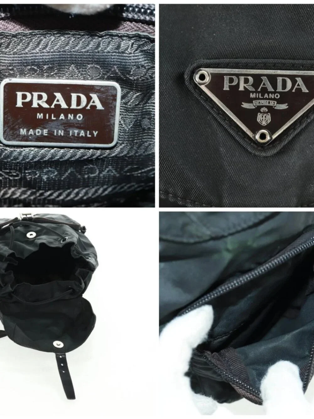 PRADA Backpack Nylon Green Silver